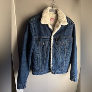 Vintage 70s Levi’s Sherpa Denim Jacket, Size 36L.